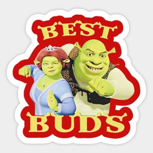Shrek Best Buds Swamped Shrek Vintage Cartoon Sticker